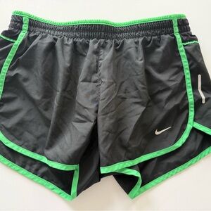 Nike Black and Green Dri-FIT Shorts
